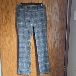 Ann Taylor Women's Gray Plaid Boot Cut Trouser Pants